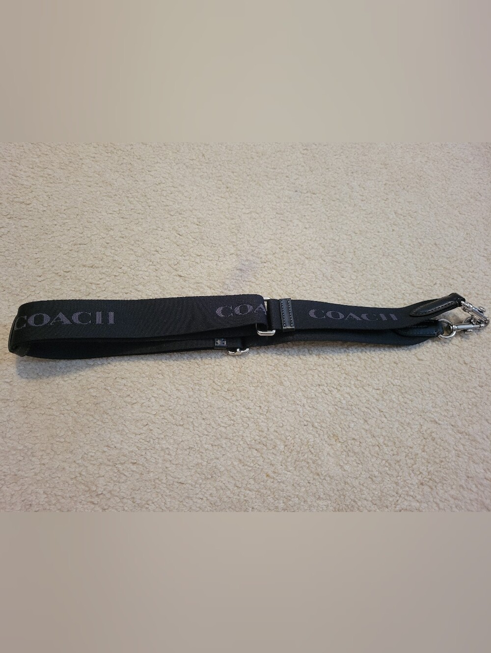 Coach Black Logo Webbing Adjustable Bag Strap